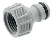 Front view of a Gardena hose connector with visible threading and O-ring., miniatuur 1