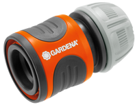 Front view of a Gardena hose connector with visible branding., miniatuur 1