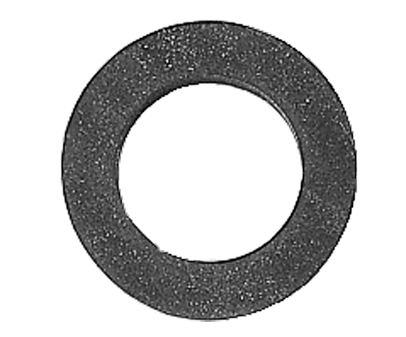 Top view of a circular rubber gasket.
