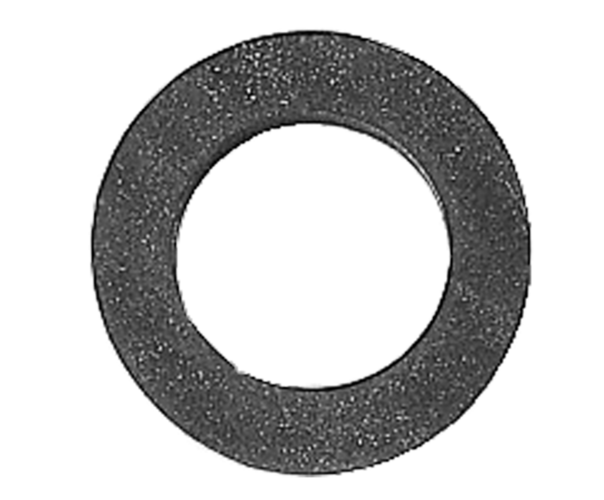 Top view of a circular rubber gasket.