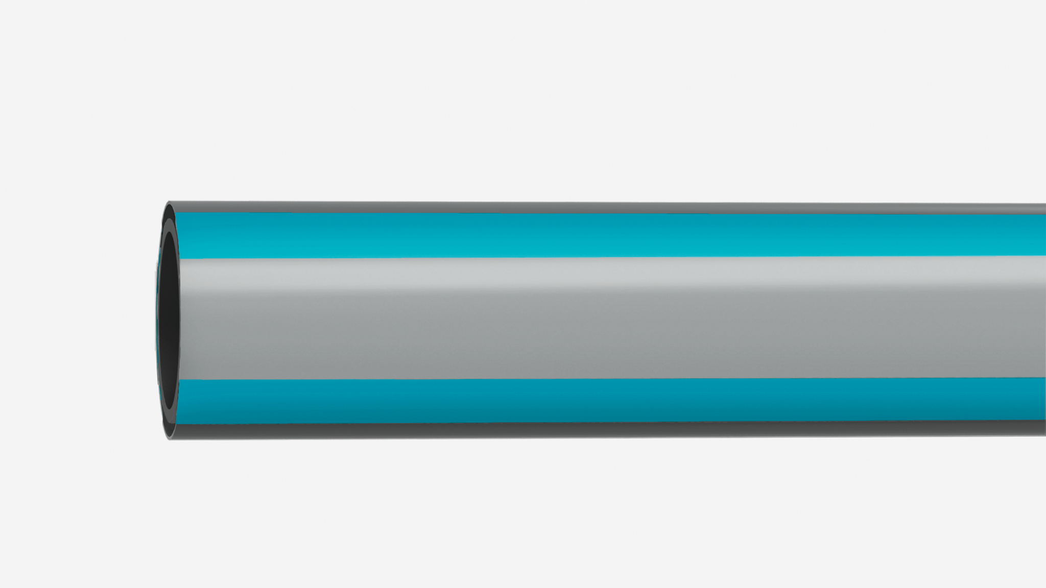 Side view of a Gardena garden hose.