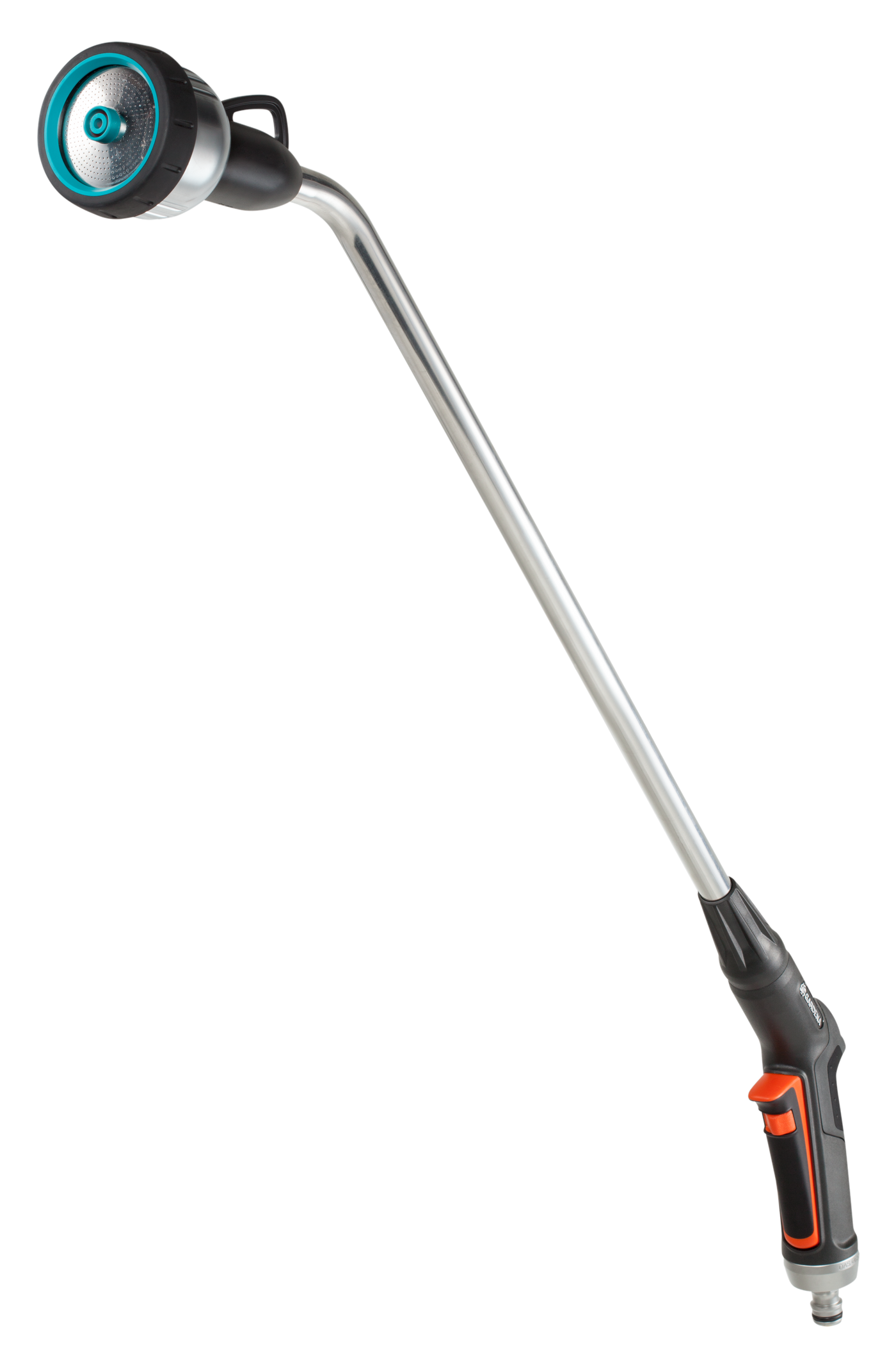 Front view of a Gardena watering wand with ergonomic handle.