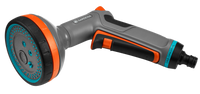 Side view of a Gardena garden hose nozzle with ergonomic grip., miniatuur 1