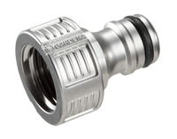 Front view of a Gardena hose connector with ribbed grip design., miniatuur 2