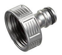Front view of a Gardena hose connector with ribbed grip design., miniatuur 3