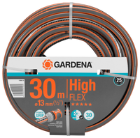 Front view of a Gardena 30-meter High Flex garden hose with Power Grip feature., miniatuur 1