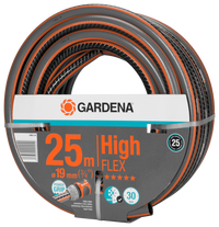 Front view of a Gardena High Flex garden hose, 25 meters long, with Power Grip technology., miniatuur 2