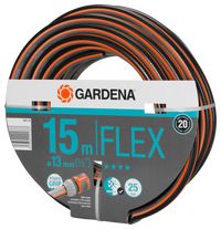 Front view of a Gardena 15m FLEX garden hose with Power Grip technology., miniatuur 3