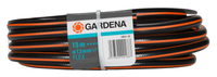 Coiled Gardena garden hose with product label showing specifications., miniatuur 1