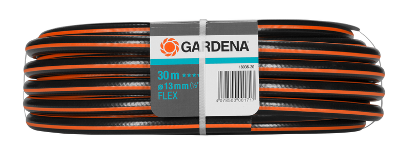 Coiled Gardena garden hose labeled with specifications, including length and diameter., afbeelding 4 Vijverslang