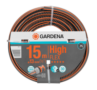 Front view of a Gardena High Flex garden hose, 15m length, with Power Grip technology., miniatuur 2