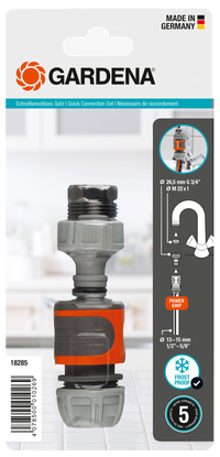 Gardena quick connection set packaging with frost-proof feature highlighted., miniatuur 2