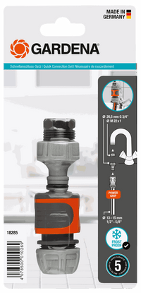 Gardena quick connection set packaging with frost-proof feature highlighted., miniatuur 2