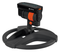 Front view of a Gardena garden sprinkler with adjustable settings., miniatuur 1