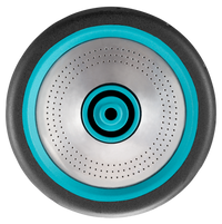 Top view of a circular metal and rubber component with a perforated design., miniatuur 2