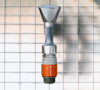 Gardena water hose connector with metal and plastic components against a tiled background., miniatuur 3