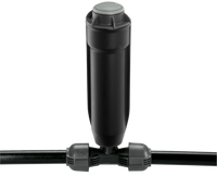Gardena irrigation filter connected to a pipe system, shown in studio setting., miniatuur 1