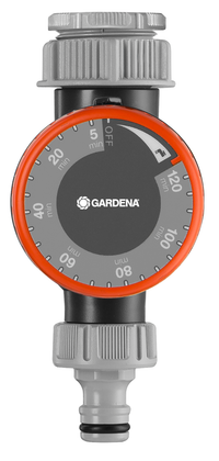 Front view of a Gardena water timer with adjustable settings., miniatuur 1