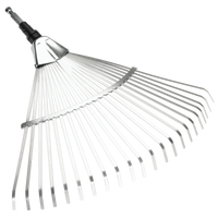 Top view of a metal garden rake head with multiple tines., miniatuur 1