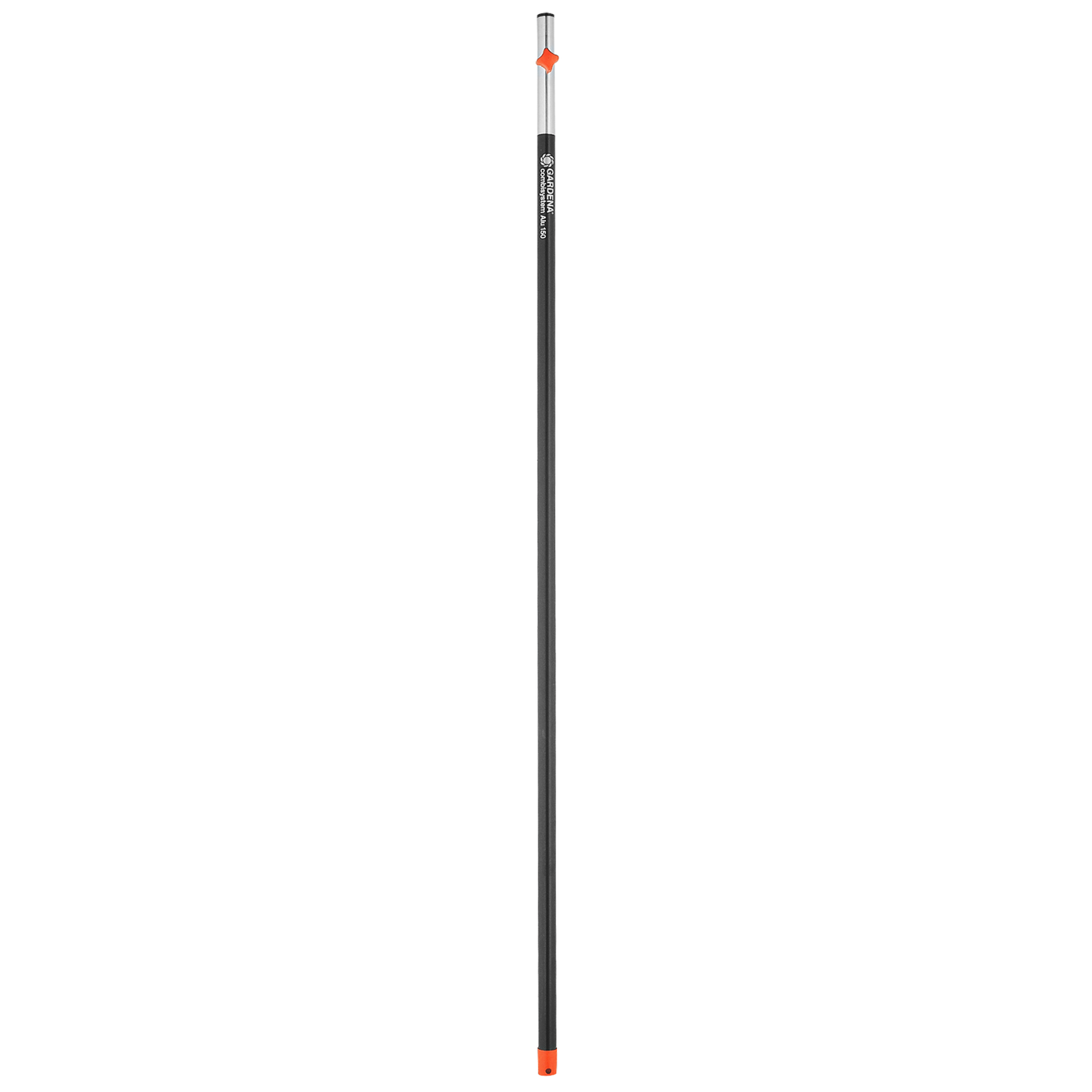 Side view of a Gardena telescopic handle for gardening tools.