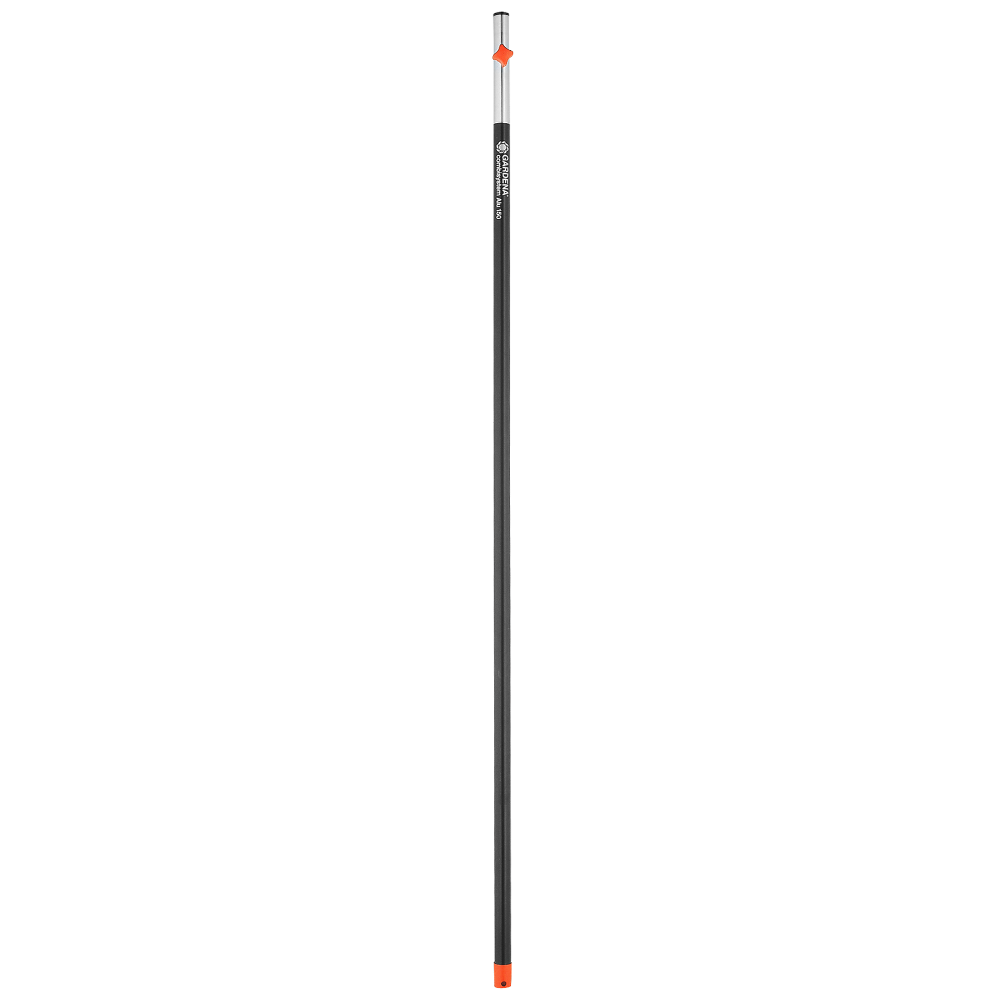 Side view of a Gardena telescopic handle for gardening tools.