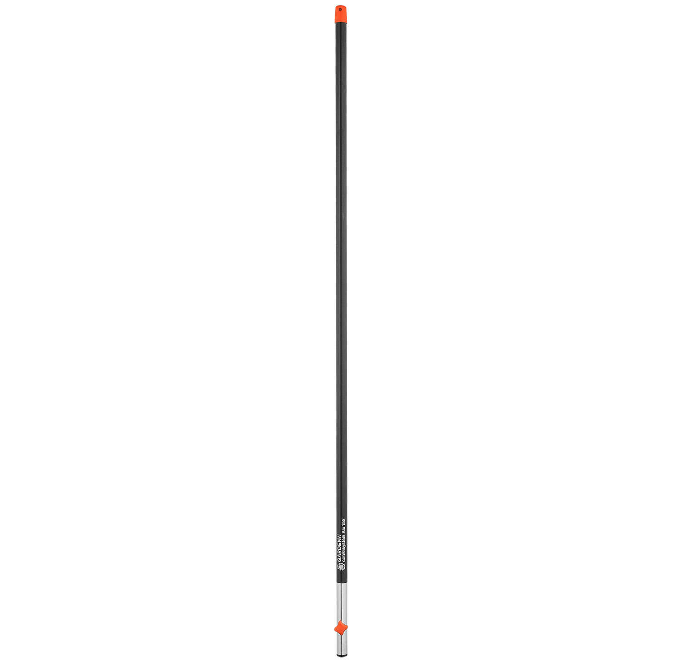 Front view of a Gardena garden tool handle, designed for attachment to various gardening tools.