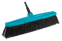 Front view of a broom head with detachable handle, showcasing its bristles and attachment mechanism., miniatuur 1