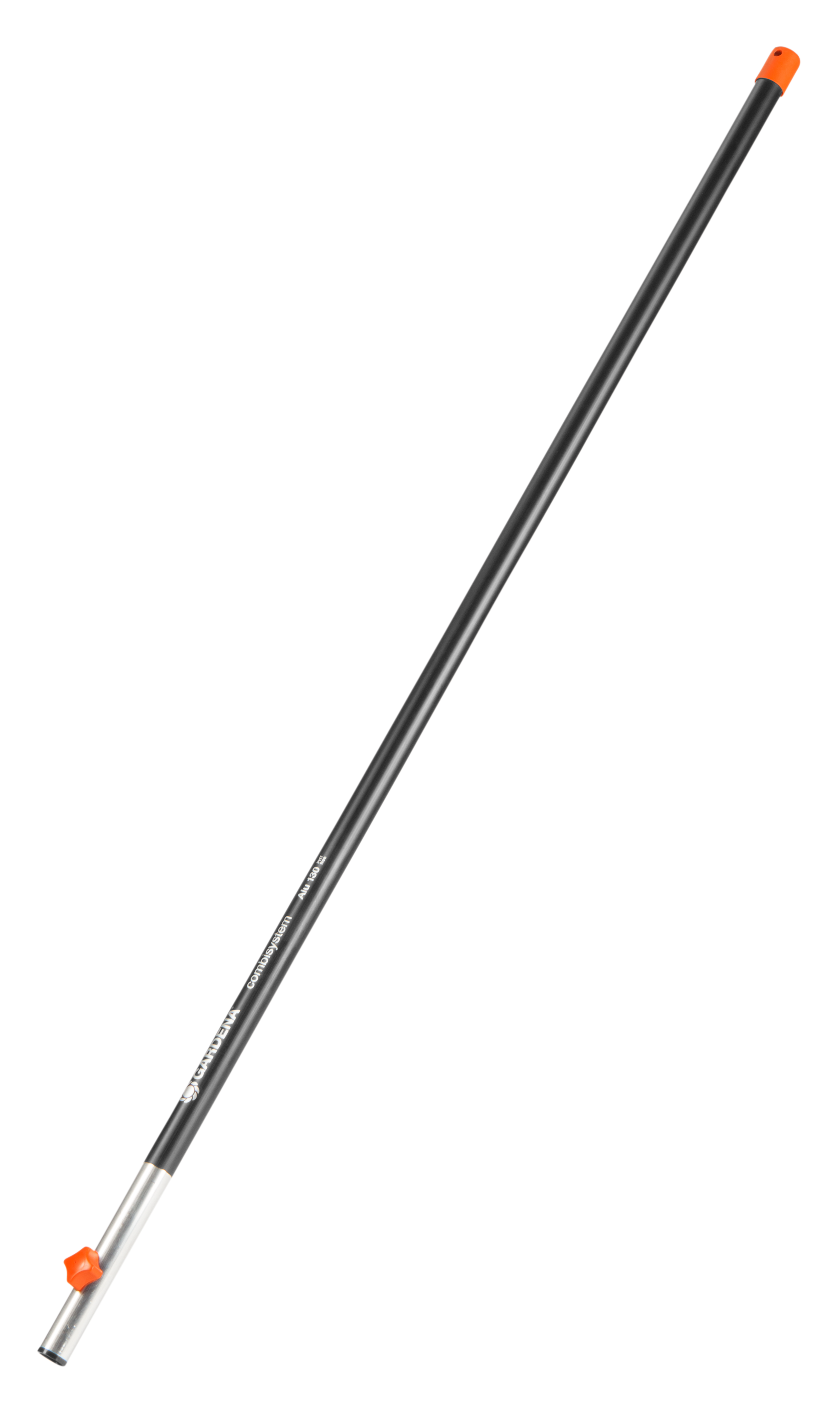 Front view of a Gardena telescopic handle for garden tools.