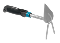 Side view of a Gardena garden hoe with a dual-function head for cultivating and weeding., miniatuur 1