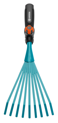 Front view of a Gardena garden rake with an ergonomic handle., miniatuur 2