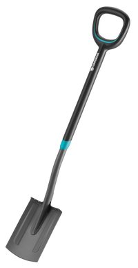 Front view of a Gardena garden spade with a D-handle., miniatuur 1