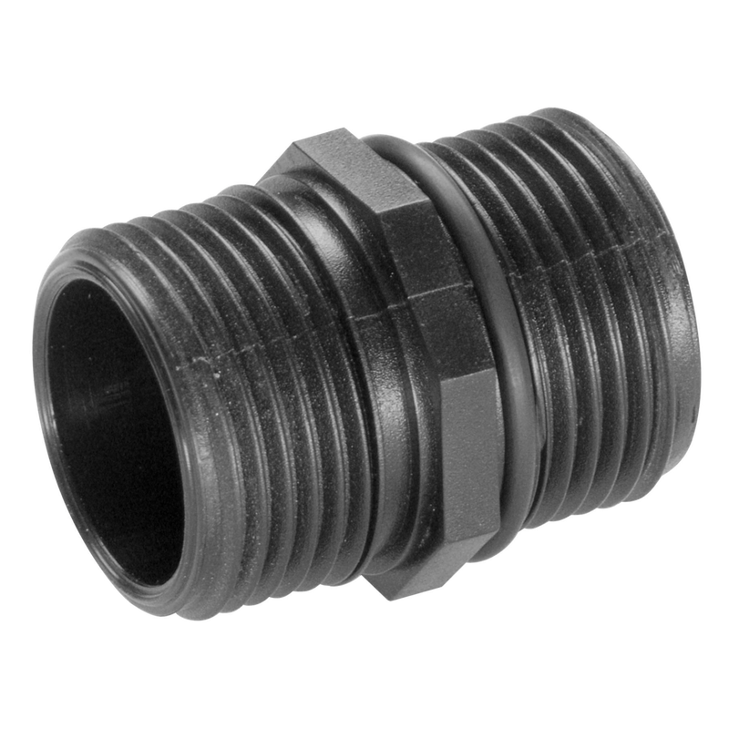 Top view of a threaded connector used in plumbing or irrigation systems., Tuinaccessoire bij Vijvercentrum