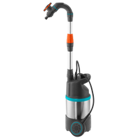 Front view of a Gardena water pump with hose attachment., miniatuur 2