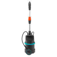Front view of a Gardena water pump with attached hose and control dial., miniatuur 3