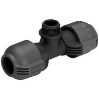 Side view of a Gardena irrigation connector with threaded attachment., miniatuur 2