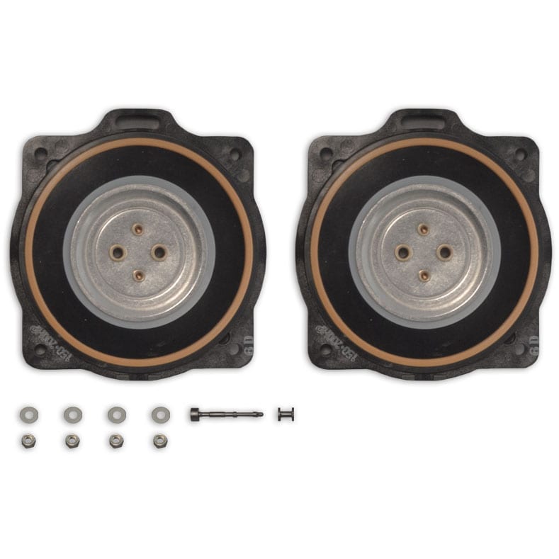 Hiblow HP-150 en HP-200 membraanset met twee identieke montageblokken