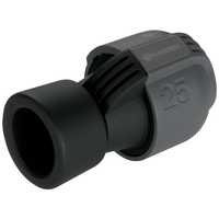 Front view of a Gardena 25mm pipe connector., miniatuur 1