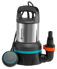 Front view of a Gardena submersible pump with ergonomic handle and hose attachment., miniatuur 3
