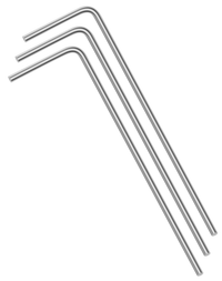 Three metal L-shaped rods arranged parallel to each other., miniatuur 2