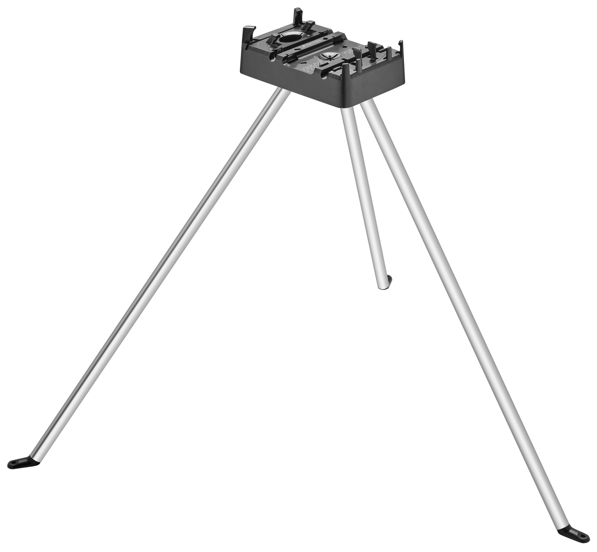 Front view of a construction tool stand with adjustable legs.