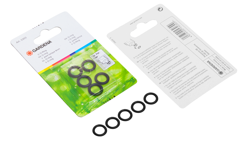 Front view of Gardena O-rings packaging with product details visible., detailaanzicht PVC Hulpstuk