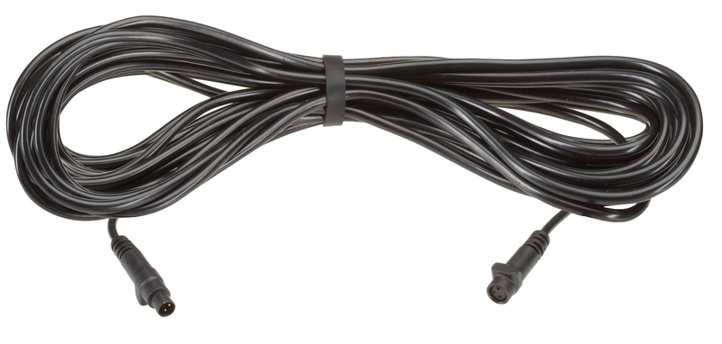 A coiled black cable with connectors on both ends, suitable for electronic devices., Onderhoudsproduct bij Vijvercentrum