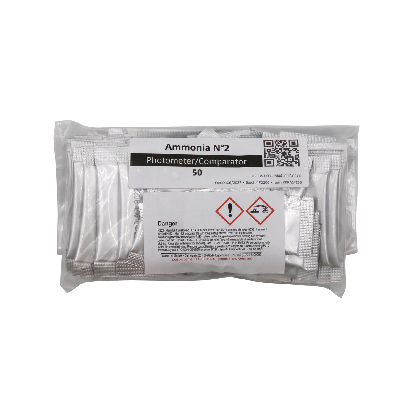 50 zakjes poeder Ammonia N°2 t.b.v. Poollab 2.0