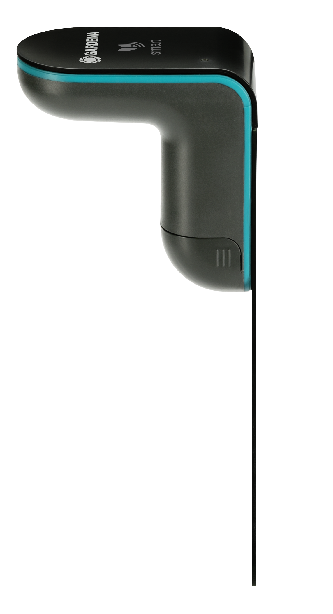 Side view of a Gardena sensor with branding visible.