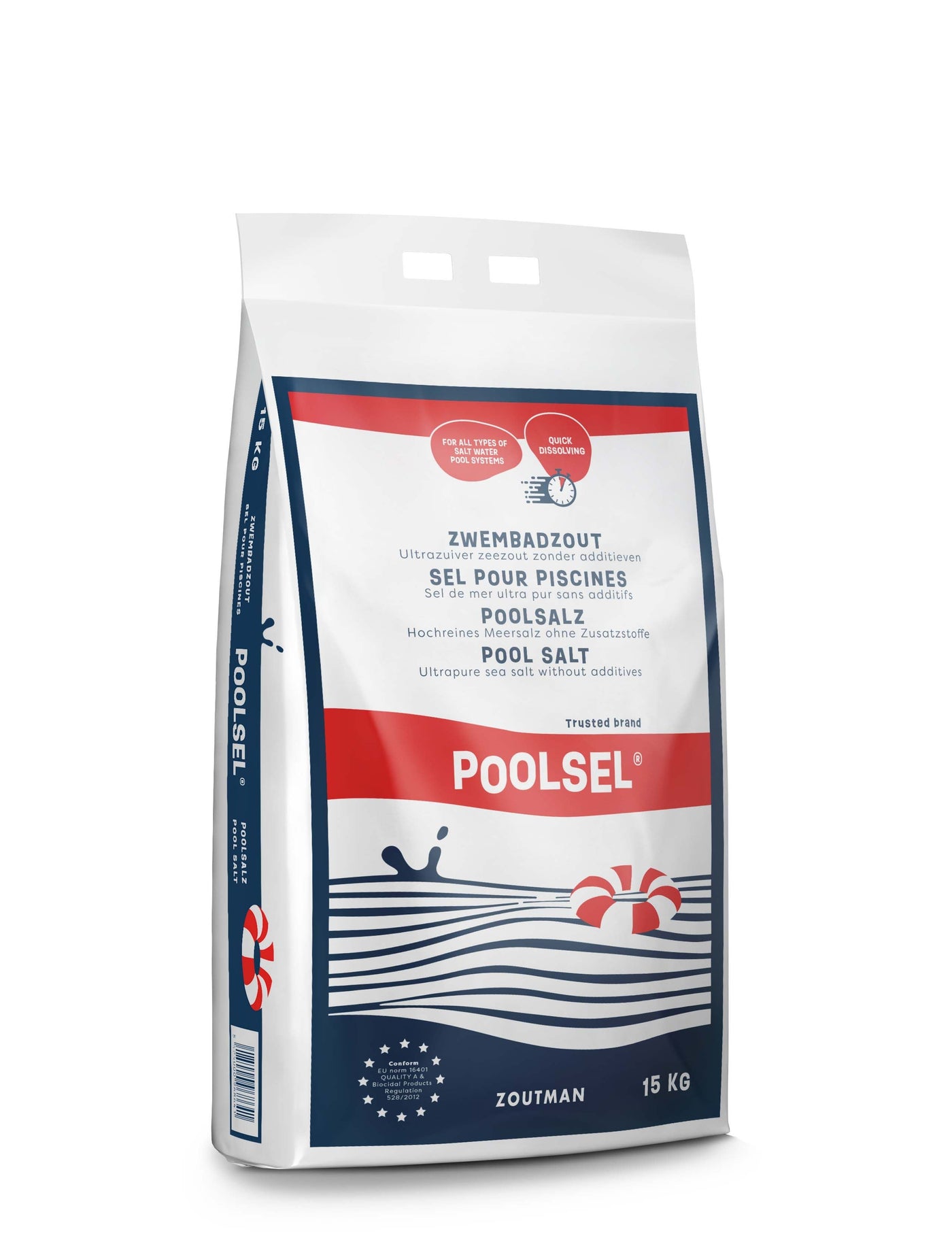 POOLSEL zwembad- en vijverzout 15 kg zak