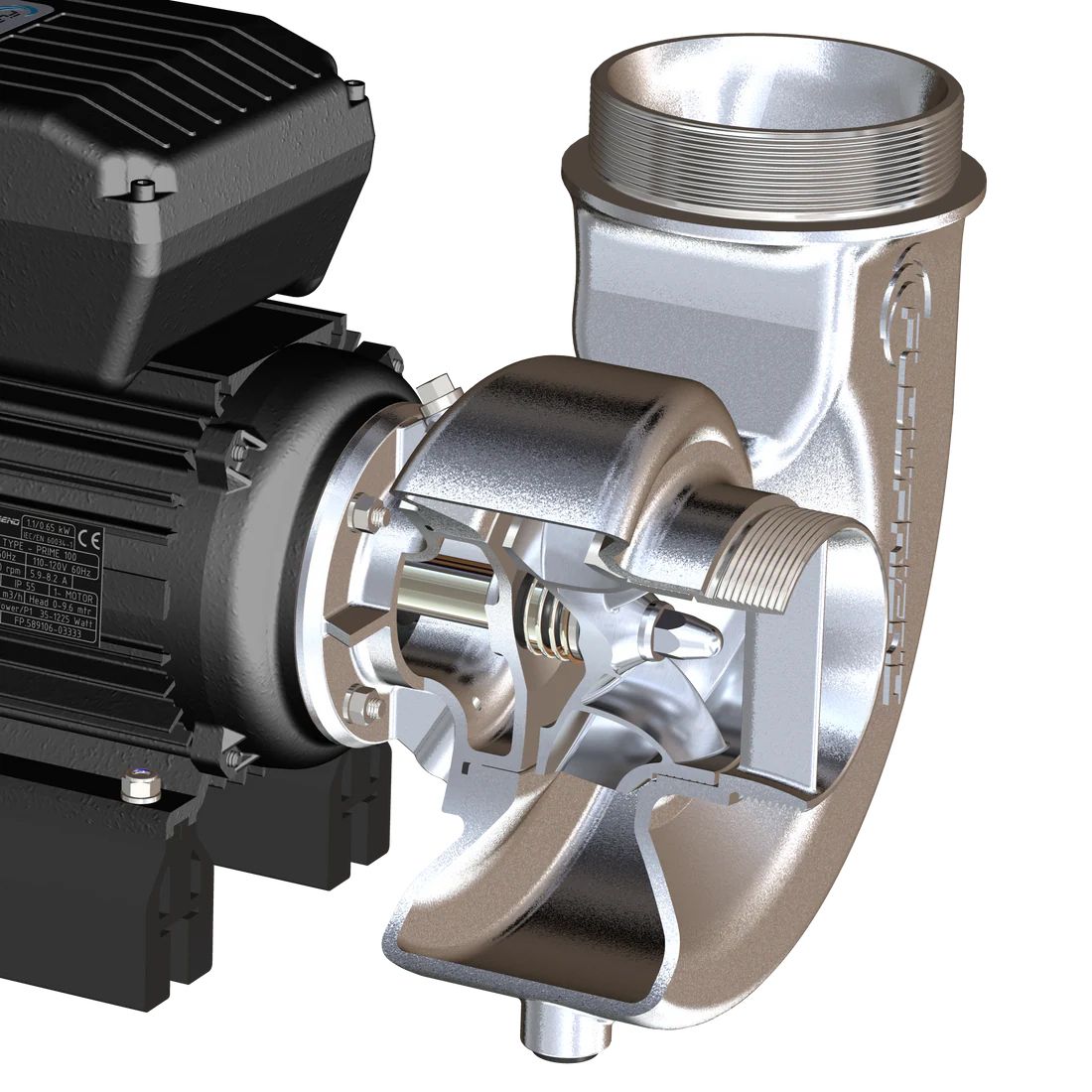 FlowFriend Prime 100 vijverpomp RVS 316L - achterkant