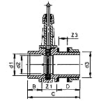 VDL schuifafsluiter 50mm met doorvoer