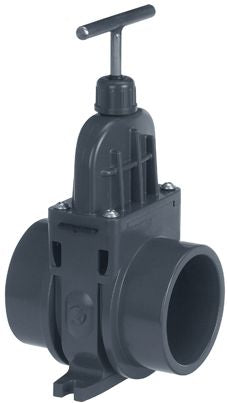 VDL schuifafsluiter 125mm uitwendig lijm, detailaanzicht Schuifkraan