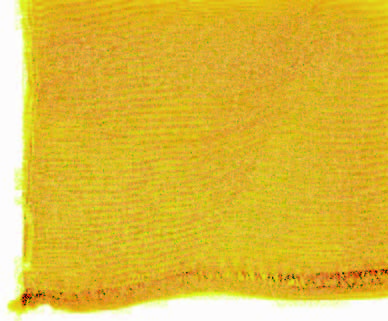 Filterzak met koord 32 x 48 geel, detailaanzicht Filtermedium