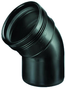 PP bocht 45° 75mm manchet/spie
